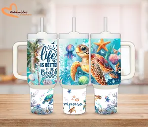 Personalized gifts! tumblers Portable Bottled Stylish Water Bottles Drinkware Water Bottles Mug Cup Reusable sports cup travel cup custom 40oz Flasks Washable Straw Stainless Lid Customized Lightweight Steel Beach
