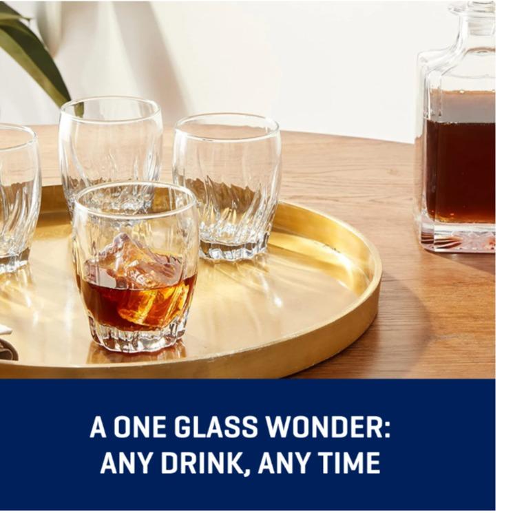 12 Piece Radiant Drinking Glasses Set, 16 oz & 12 oz Clear Glasses - Perfect for Your Kitchen and Bar - Drinkware