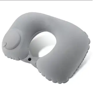 Push-Button Inflatable Travel Neck Pillow ️ | No Blowing Required! Ergonomic U-Shaped Pillow for Airplane, Car & Office Nap