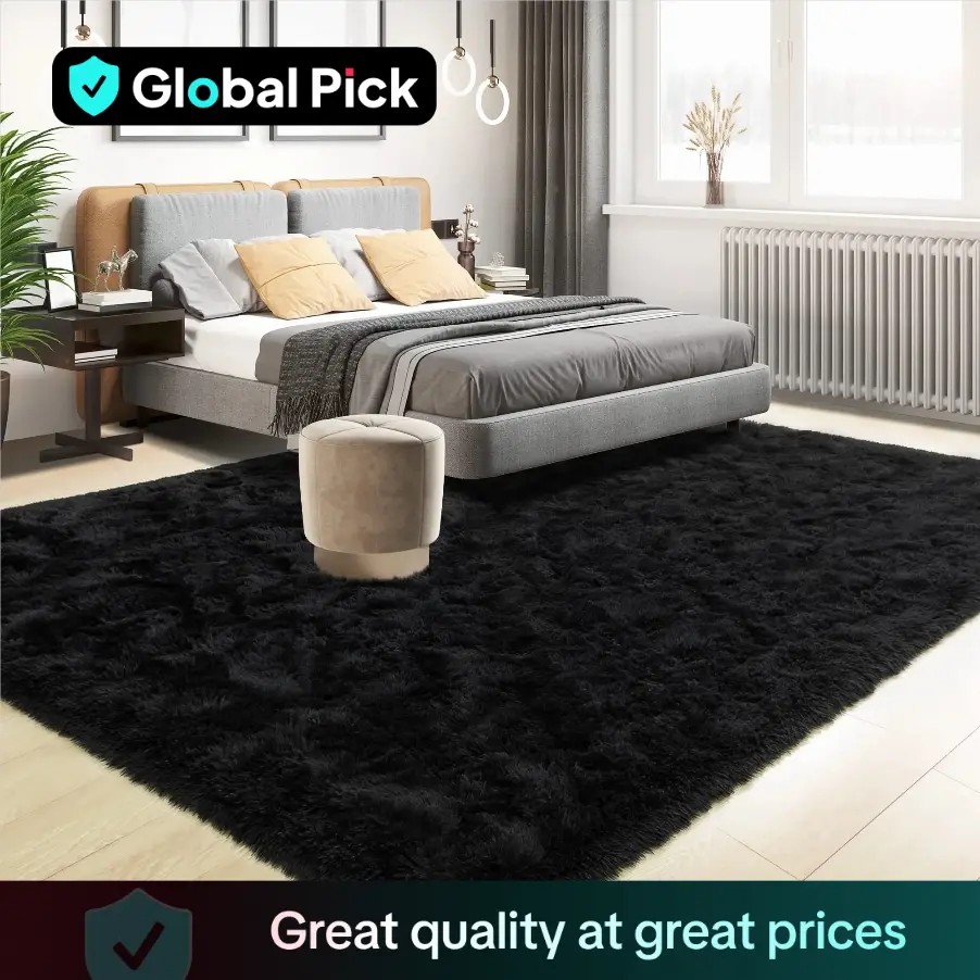 Solid Color Fuzzy Rug, 1 Count Rectangle Non-slip Soft Carpet, Room Accessories, Winter Warm Floor Mat for Home Living Room Bedroom Decor