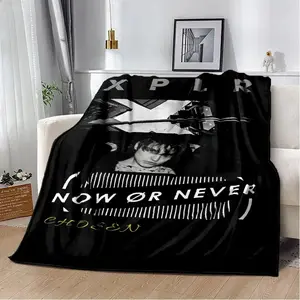 Singer XPLR Soft Flannel Blanket Cozy Warm Throw Retro Cartoon Sam and Colby Style Lightweight Bed Sofa Travel Outdoor Leisure Home Decor Gift