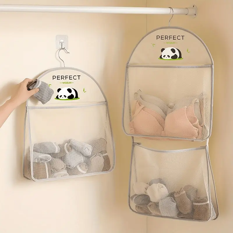 New Simple Storage Hanging Bag Multi layer Wardrobe Hanging Underwear Underwear Sorting Bag Wall Hanging Dormitory storage