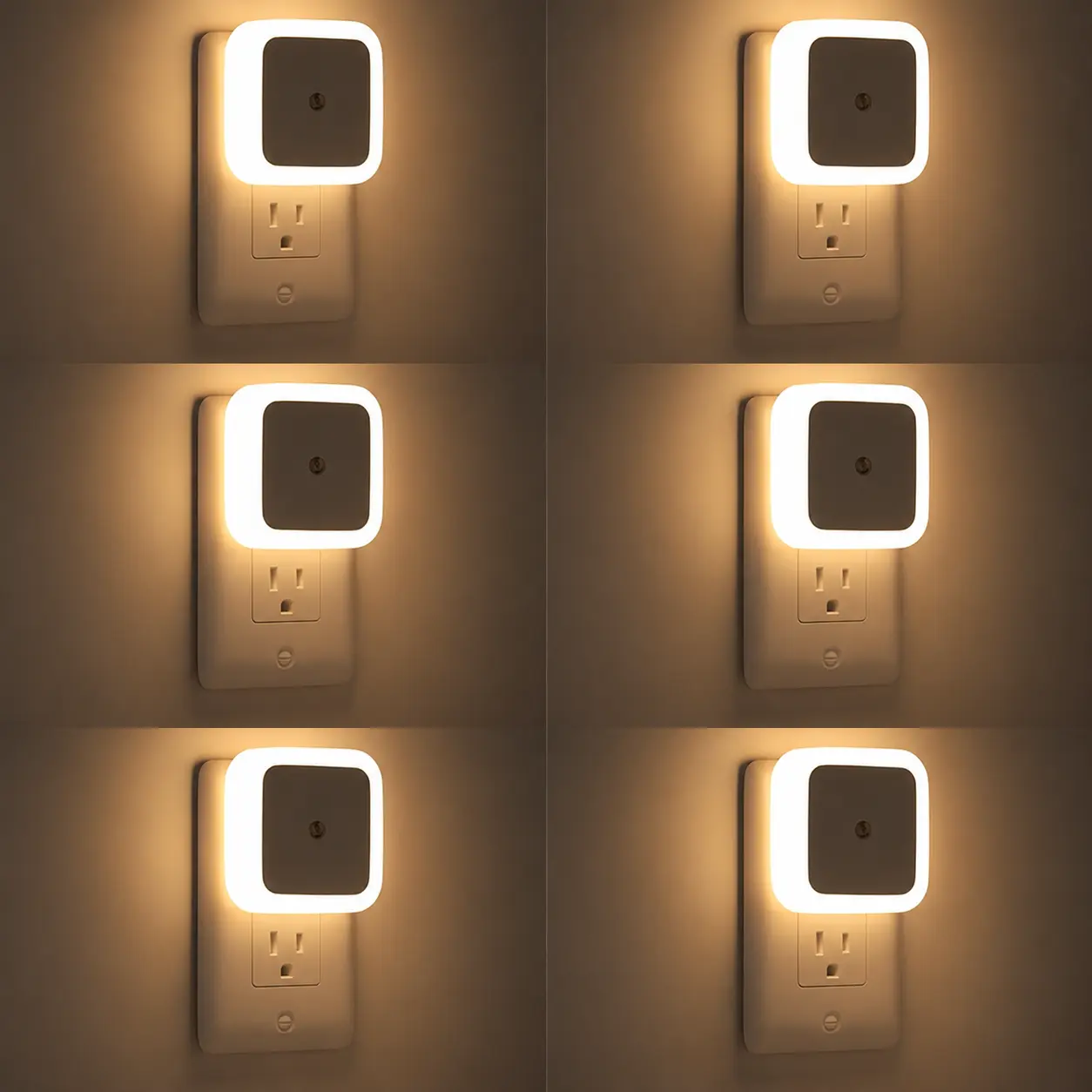 6-Pack Night Light, Night Lights Plug into Wall, Plug in Night Light, Dusk to Dawn Nightlight Led Night Lights for Bedroom, Bathroom, Hallway Warm White Home Lighting