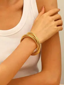 Fashion Multi-Layer Coiled Elastic Bracelet, Luxurious Daily Wear Accessory, Perfect for Parties, Vacations, and Gifts, Double Layered Bracelets