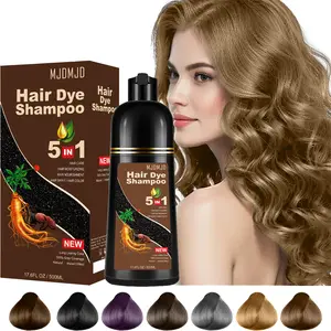 Blonde Brown Hair Dye Shampoo 5-in-1, Instant Hair Color Shampoo for Gray Coverage, Color in 10-15 Minutes, Natural Herbal Formula, Long-Lasting & Easy to Use for Women & Men, Paraben-Free, Hypoallergenic, 500ml / 16.9 Fl Oz