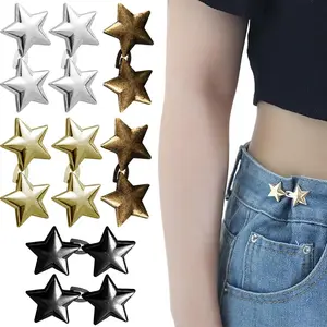 8 Sets Star Adjustable No Sewing Required Buttons No Tools Instant Pant  Tightener Metal Stars Jean Buttons for Loose Jeans   Fit Tighten Buckles for Pants SkirtsClothing Accessories