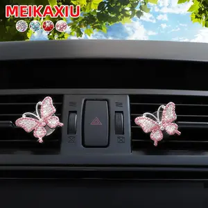 Car Air Vent Decoration, Rhinestone Decor Butterfly Design Car Air Vent Decoration, Interior Decoration Accessories for Women & Girls, Car Accessory, Interior Kit, Car Ornament, Girly Car Accessories, Cute Car Accessories