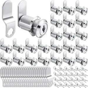 24 Sets Cabinet Locks with Keys for Secure Drawer Mailbox RV Storage Box Replacement, Zinc Alloy (1-1/8'' Cylinder Length, 0.9'' Max Panel Thickness)