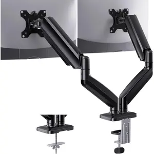 Dual  Mount, Mounts 2 Screens Up to 32 Inch, Holds 22 lbs per Arm, Dual  Stand with Excellent Design, Height-Adjustable, Tilt, Swivel & Rotate, VESA Standard 75mm or 100mm