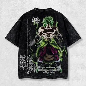BROLY LEGENDARY SSJ - DRB BLACK TEE Retro Limited Double Printed Heavy Oversize, Anime Washed Tee, Gift For Anime Fans Clothes Cotton Menswear T-Shirt JQO
