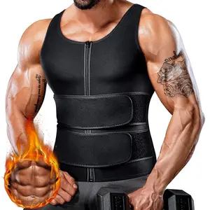 Men's Sauna Vest Waist Trainer Sauna Sweat Vest Wear Fitness Vest Double Sweat Belt Body Shaper Abdomen Men's Body Shaper Fitness Top Corset Top Neoprene