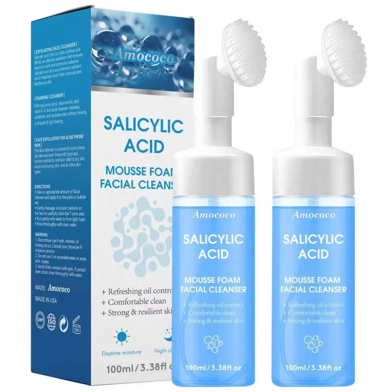 2pcs-Salicylic acid cleansing mousse