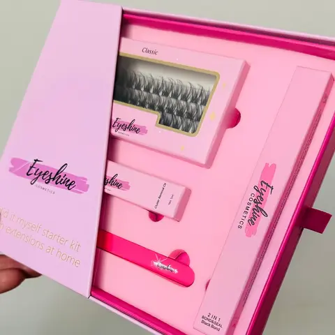 Eyeshine Classic beginners box includes (black 12-16mm) lashes, Black bond and Seal, oil remover and a tweezer
