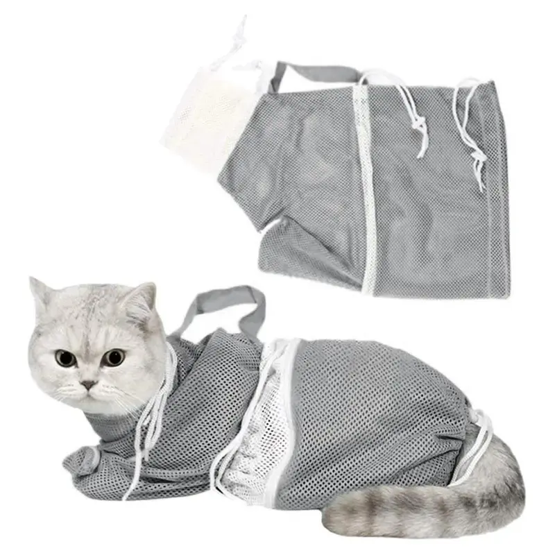 Pet Bath Bag, Adjustable Multi-function Cat Bathing Bag, Cat Grooming Shower Bag, Anti Scratch for Pet Nails Trimming Bathing & Grooming, Grooming Supplies