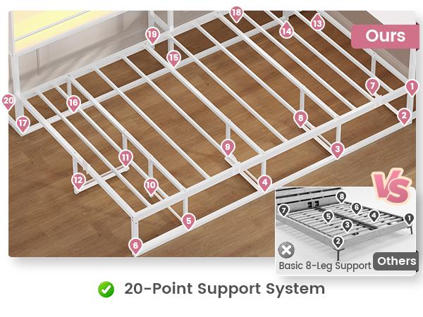 ADORNEVE Twin Corner Bed Frame with Bookcase Storage & LED Light Headboard, Charging Station, Metal Daybed with 3 Drawers & 2 Open Cubbies, for Small Bedrooms