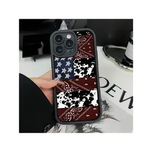 Western Design Pattern Case For IPhone 16 15 14 Pro Max 13 12 11 XR XS Plus Shockproof Non Slip Military-Grade Protection Silicone Smartphone Cover Gift For Girls And Women