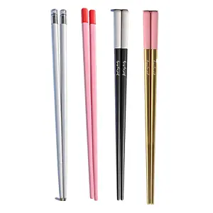 4 Pairs Dishwasher Safe Modern Chopsticks Set,9.3 Inch Reusable Japanese Chinese Chopsticks , Non-Slip, Easy to Use