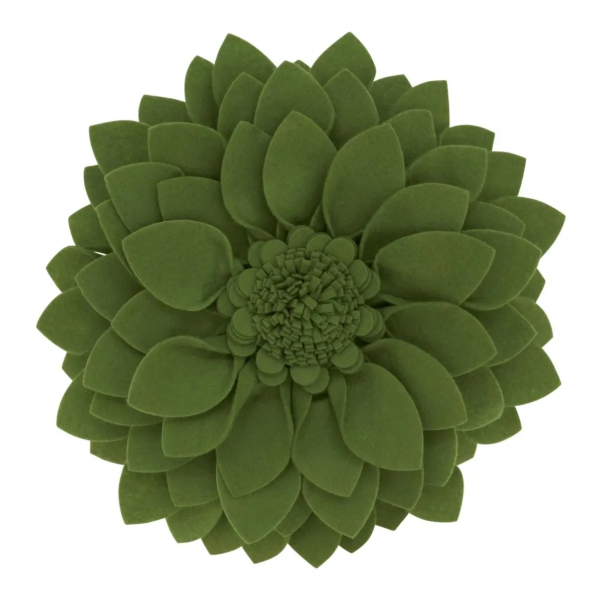 Saro Lifestyle FT400.K16R 16 x 3 x 16 in. Flower Shaped Felt Throw Pillow, Kiwi