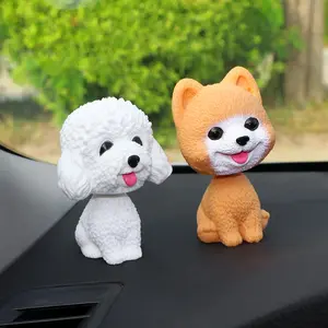 Cute Car Shaking Head Dog Ornament, Adorable Nodding Decoration, Car Interior Home Decor, Car Accessories, Gift Idea, Car Interior Accessory