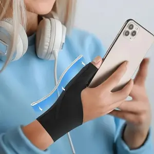 2PCS Universal for left and right hands - Adjustable wrist thumb brace with breathable mesh design - Relieves thumb pain, arthritis and trigger finger symptoms. Unisex, soft and snug fit.
