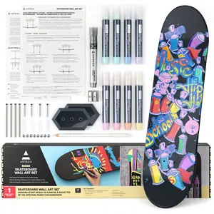 Arteza® Skateboard Wall Art Kit - ARTZ-4887, Maple Decoration with Included Paint, Stable Mounting Kit & Hardware for DIY Painting Projects (Toys & Hobbies Supplies)