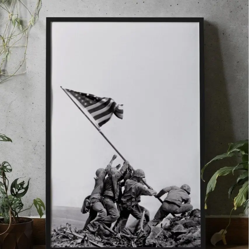 [NO FRAME] Iwo Jima Flag Raising Poster, UNFRAMED USMC Semper Fi Veteran Patriot Wall Art, USMC American Military UNFRAMED PRINT, U.S Marines Corps MADE IN USA Poster