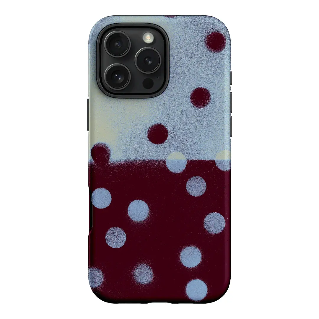 Wine Red Polka Dot Durable Dual-Layer Shockproof Smartphone Case - Retro Grainy Style, Cozy Texture, Hard PC + TPU Build, Soft Inner Shell, Thin Lightweight, Perfect Gift for iPhone 17 Air 16-13 12 11 Plus Pro Promax & Samsung Galaxy S22-25 Ultra Fe EDGE