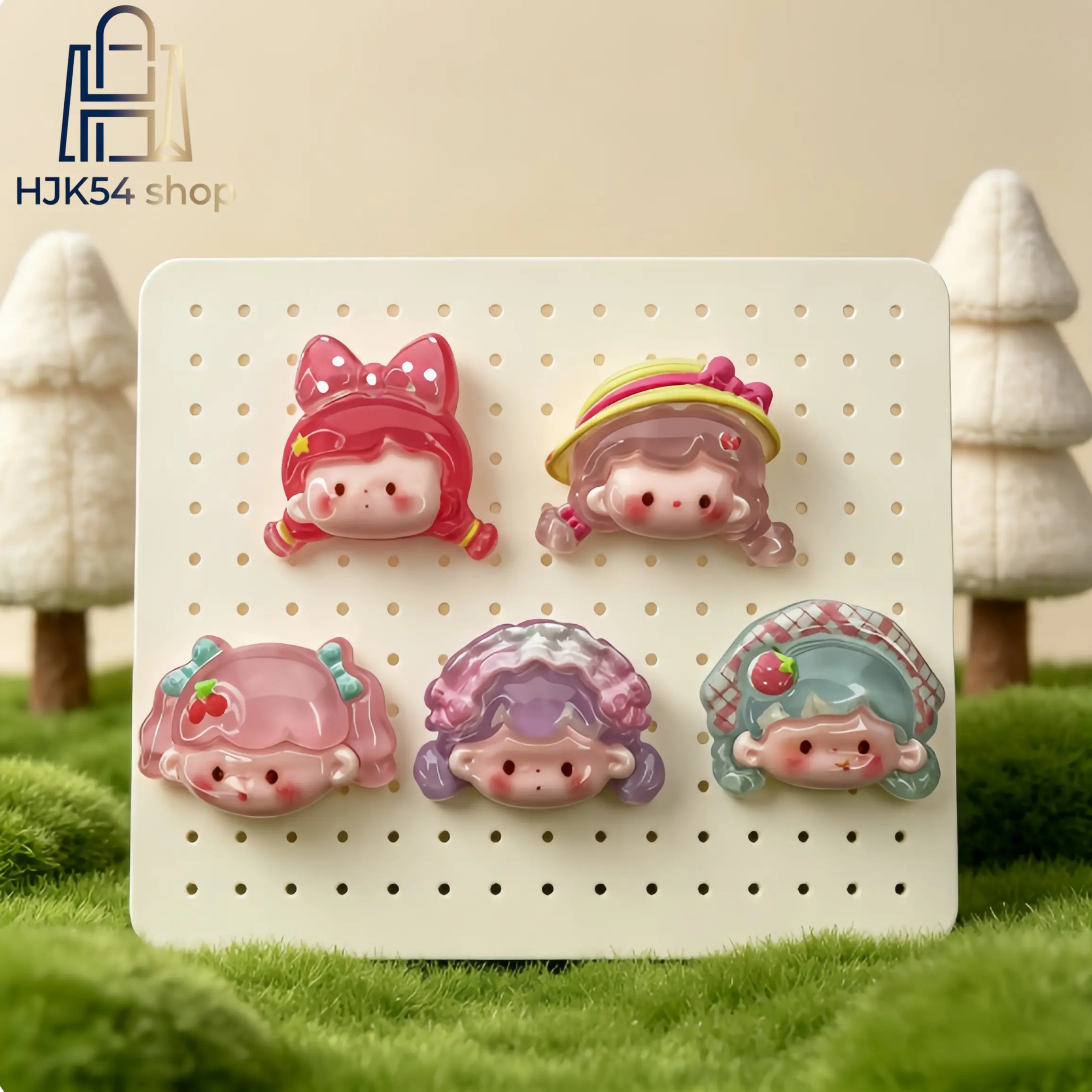 Kawaii Cartoon Doll Head Resin Charms - Flatback Cabochons with Easy Attach for Scrapbooking, Jewelry Making DIY Fashion Costume Jewelry Crafts, Cute Accessories, Diy Craft, Crafting