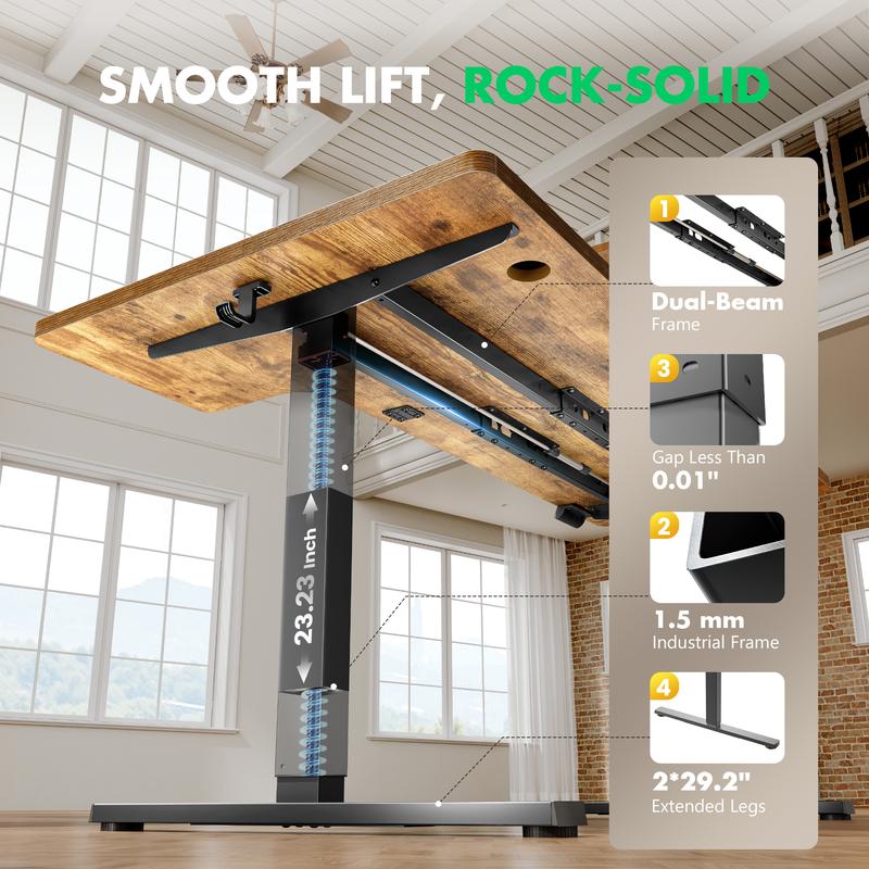 63" L-Shaped Electric Standing Desk with Ergonomic Monitor Shelf & Memory Controller for Home Office & Gaming Workstation