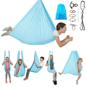 fathersdaygift  VEVOR Aerial Yoga Hammock, Maximum 300 lbs Load Aerial Silk, Yoga Swing with Nylon Fabric, Daisy Rope, PE Zipper Bag, Gymnastics Swings Suitable for Men and Women, Dual-Function Hammock Swing
