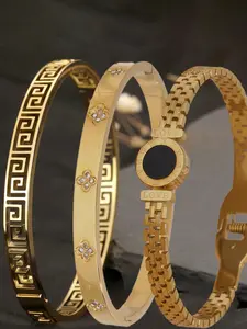 3-piece elegant and exquisite 304 stainless steel bracelet set, High Quality Bracelet, a fashionable item for men and women, showcasing unique personality style, suitable for daily and birthday gifts, suitable for all seasons