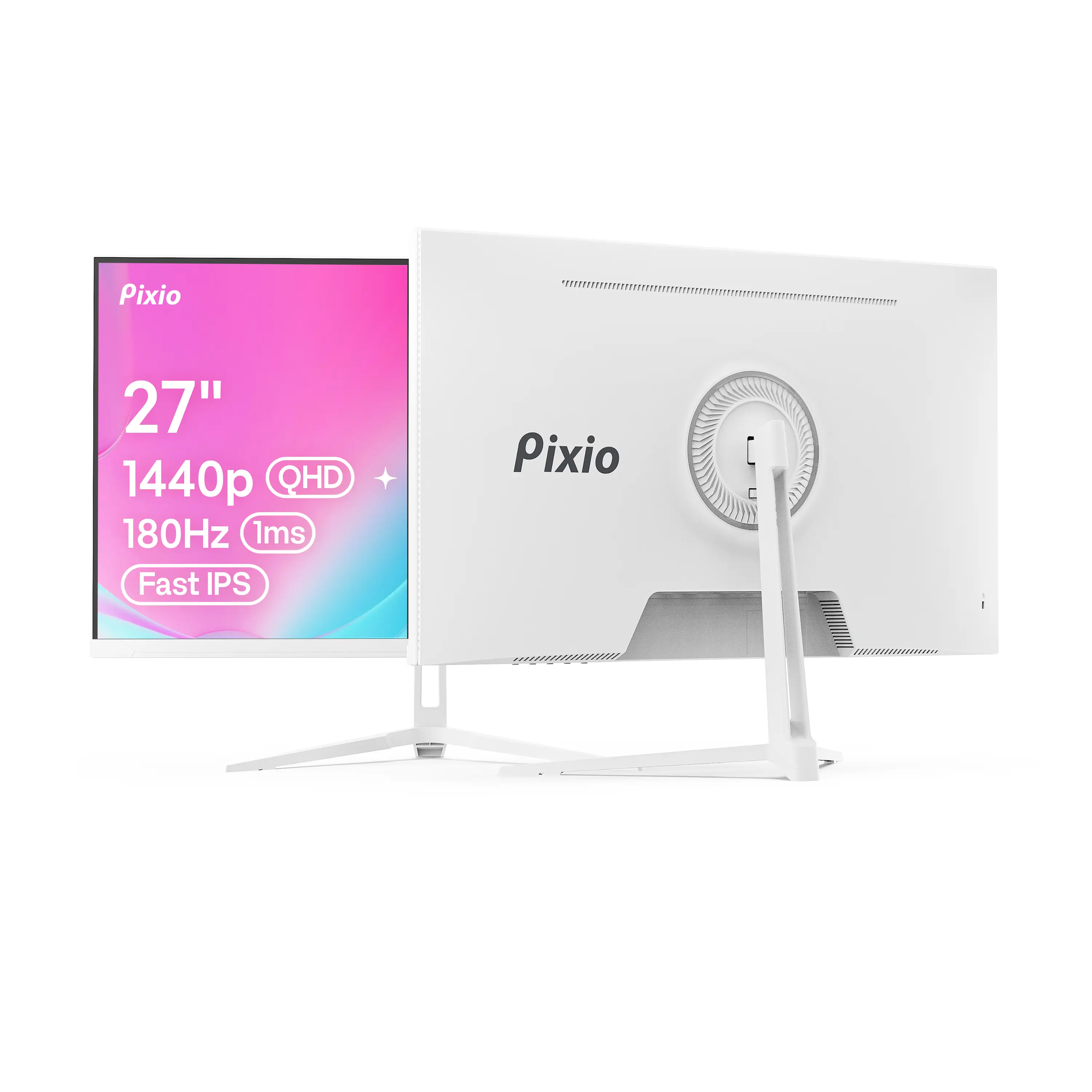 Pixio PX278 Wave 27 inch 180Hz Refresh Rate QHD 1440p Resolution Fast IPS Panel 1ms GTG Response Time Gaming Monitor with Adaptive Sync