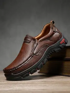 Men's Slip-On Loafers Soft Cushioned Non-Slip Wide Width Work Shoes Breathable Lightweight Vegan Leather Casual Business Office Footwear for All Seasons Men Big Size 11 12 13 14 15