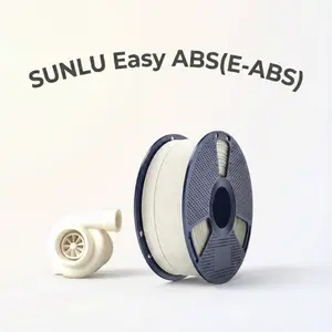 SUNLU E-ABS (Easy ABS) 3D Printer Filament 1KG (0.9KG Refill) – Low Warping, No Cracking, 225°C Printing Temp | Open Printer Compatible | No Drying Needed