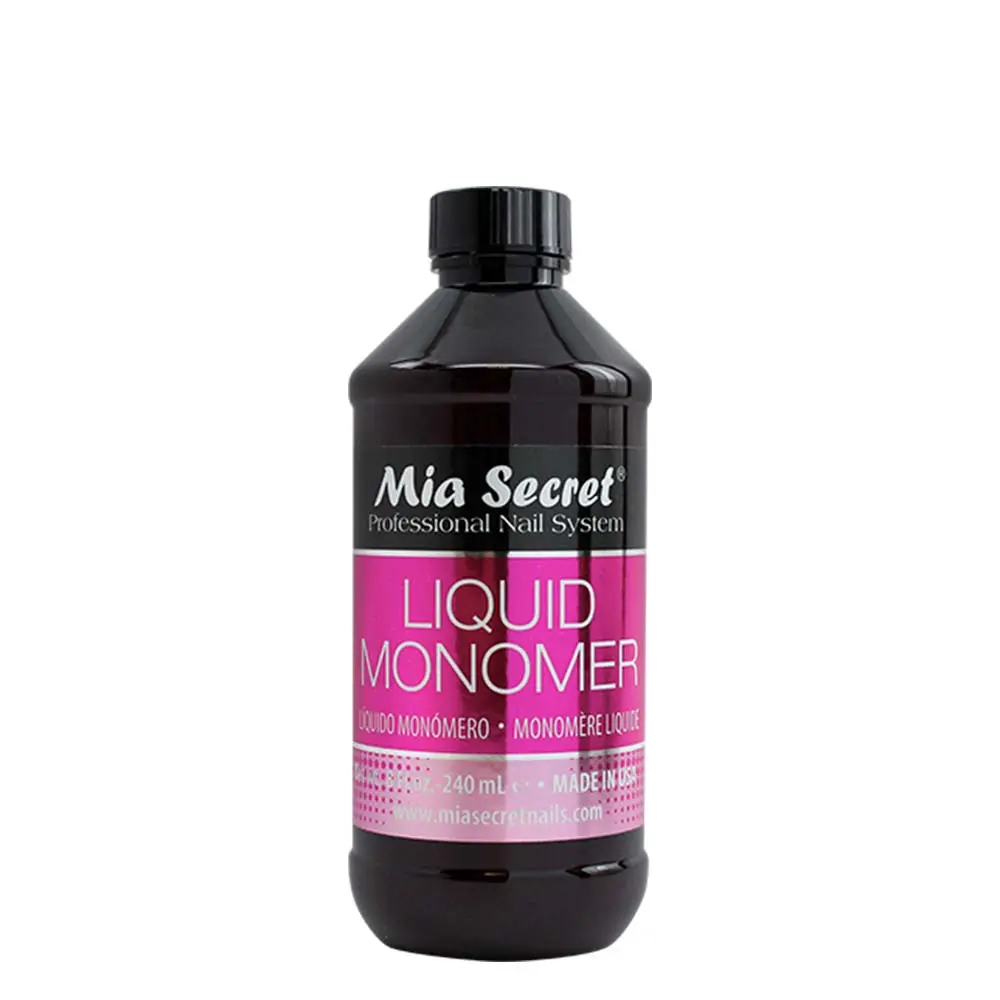 Mia Secret Advanced EMA Liquid Monomer USA Formula 240ml Non-Yellowing Flexibility for Acrylic Nails Made in USA