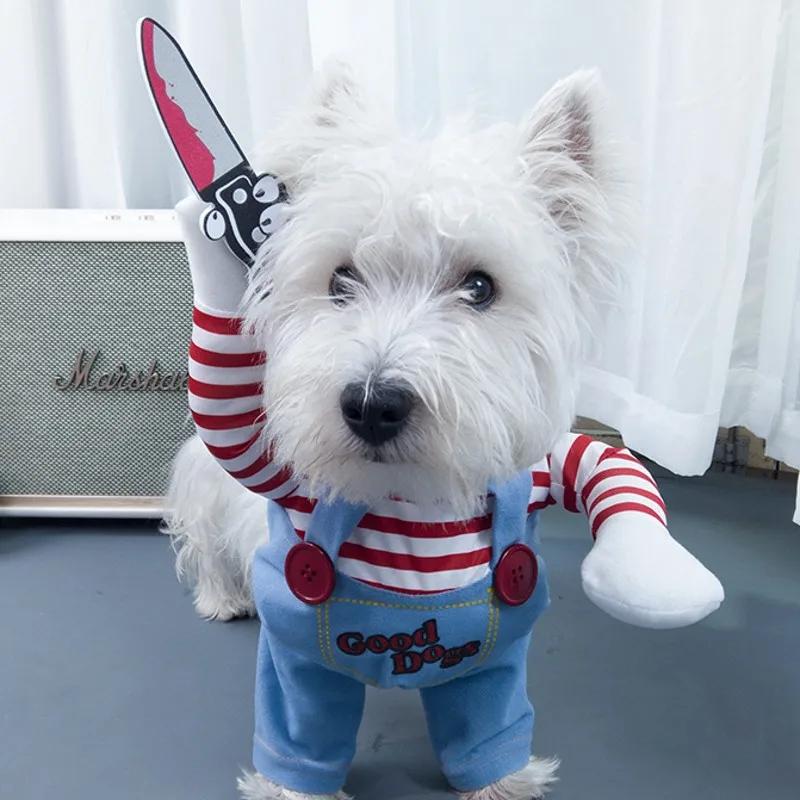 Funny Movie-Inspired Dog Costume Jumpsuit Comical Cosplay Outfit for Small Dogs