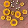 14 Pieces Sunflower and Bee Decorative Shoe Accessories, Sunflower Charms, Shoe Embellishments, Decor, Unique Floral Design, Perfect for Casual Wear, Enhance Your Footwear Style, Cute Shoe Decorations