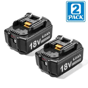 2 PC 18V 6.0AH Rechargeable Battery Compatible with Makita Battery For Power Tools  Durable and Stable Output BL1860 BL1840 BL1820 BL1880