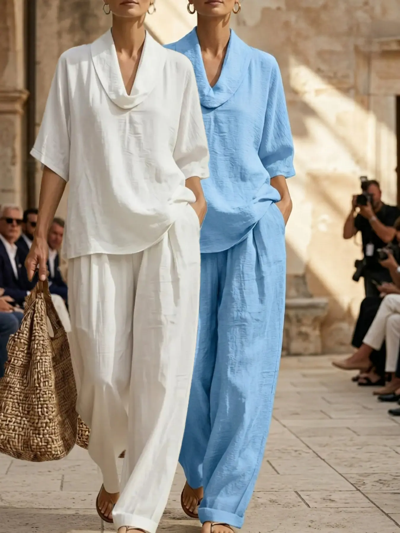 White + Sky Blue