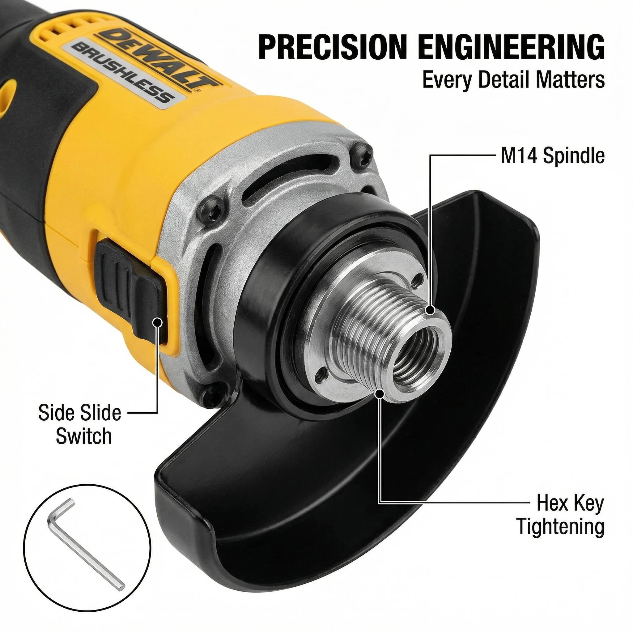 Dewalt DCG405-125 Angle Grinder Kit One Battery Charger Construction Cutting Electric Wrench High Speed