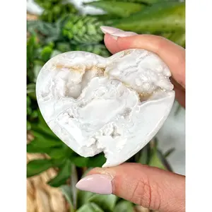 White Chalcedony Heart - #3