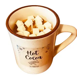 Hot Cocoa with Marshmallows, Hot Chocolate Scented Rustic Speckled Mug Winter Soy Holiday Candle (7 oz) Gift Gift Gift Gift Gift Gift