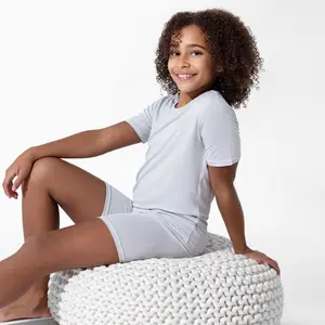Cloud Grey Bamboo Kids Pajama Short Set
