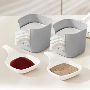 6pcs Dipping Plate Barbecue Vinegar Plate Seasoning Dry Plate Spit Bone Plate Household Pickles Small Plate Tableware Set Taste Plate