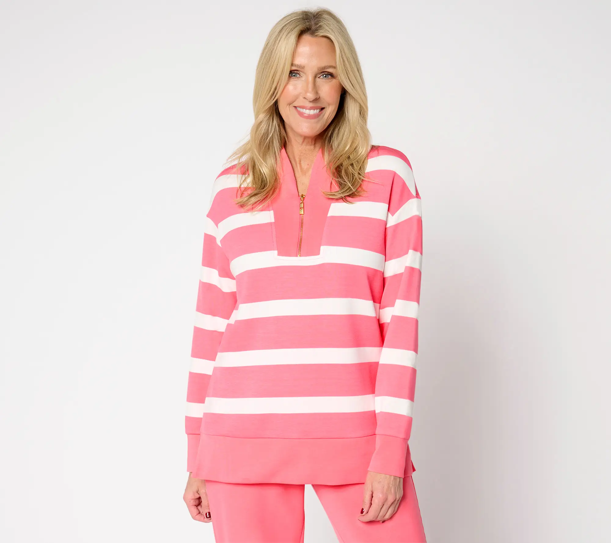 Belle by Kim Gravel Regular ScubaLuxe Half Zip Tunic