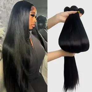 【JOPEAR】14A Straight Human Hair Bundles 30 Inch Luxury Brazilian Virgin Bundles 100% Unprocessed Human Hair Tangle-free Re-wearable 14A Grade Salon Quality #Summer