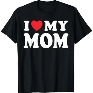 I love my mom, I care about my mom. This is a pure cotton short-sleeved T-shirt, a casual style suitable for all streetwear enthusiasts.
