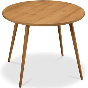 Best Choice Products Round Mid-Century Modern 35.5in Dining Table, Dinette for Home or Kitchen w/Wood Finish Steel Legs Best Choice Products Round Mid-Century Modern 35.5in Dining Table, Dinette for Home or Kitchen w/Wood Finish Steel Legs