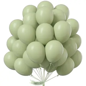 PartyWoo Sage Green Balloons 100pcs 12 Inch Boho Dusty Olive Green Latex Balloons for Birthday Baby Shower Graduation Engagement Wedding Dinosaur Jungle Golf Football Theme Party Decorations Green-F32
