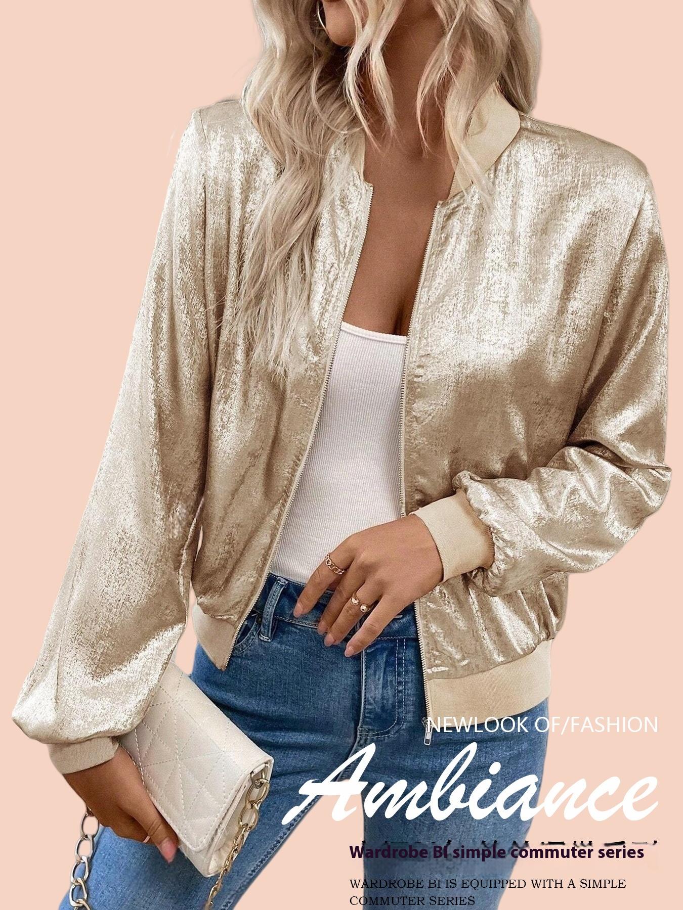 Thin Coat With Zip Slim Fit Slimming Casual Jacket Top